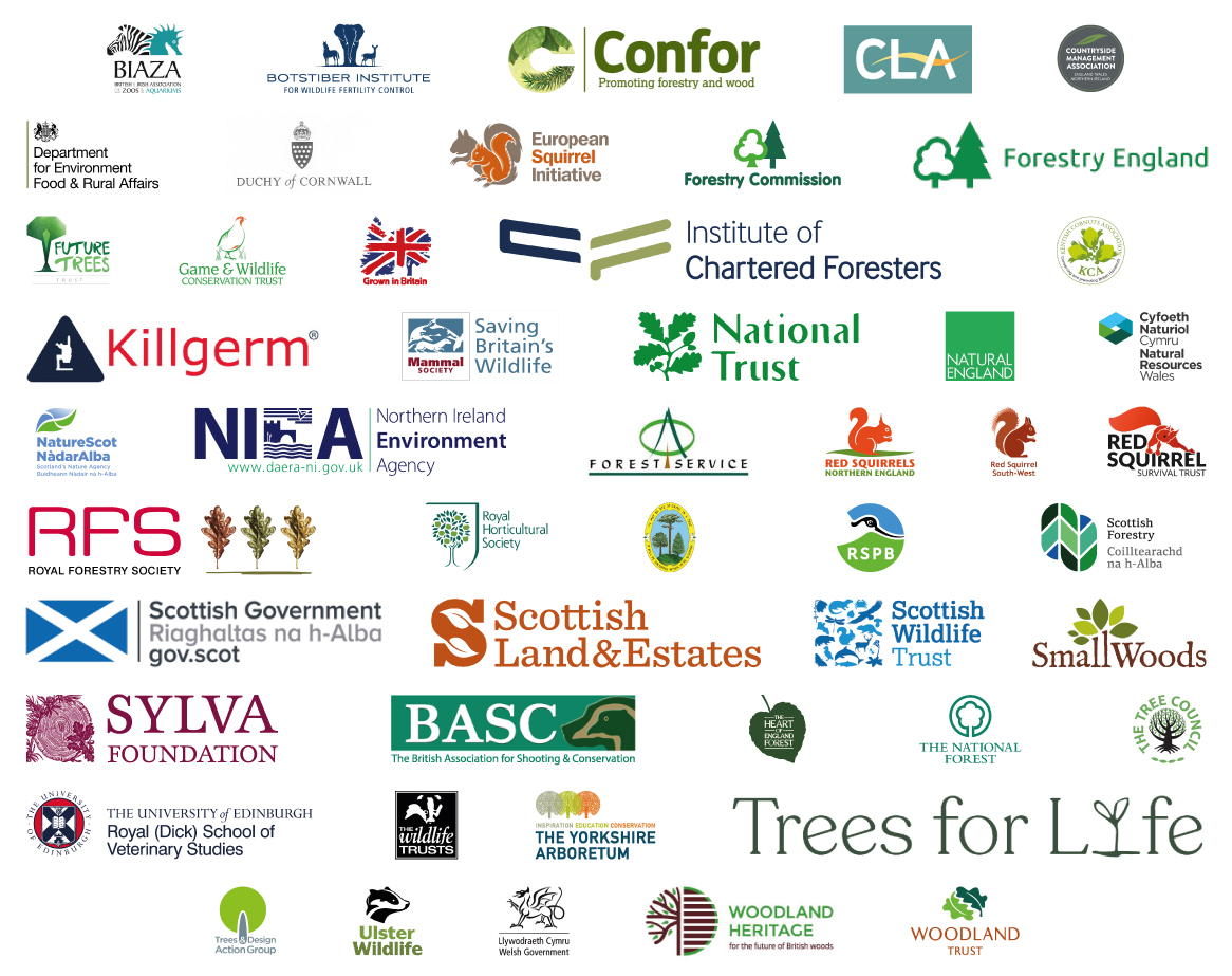 Montage of UK Squirrel Accord signatories logos